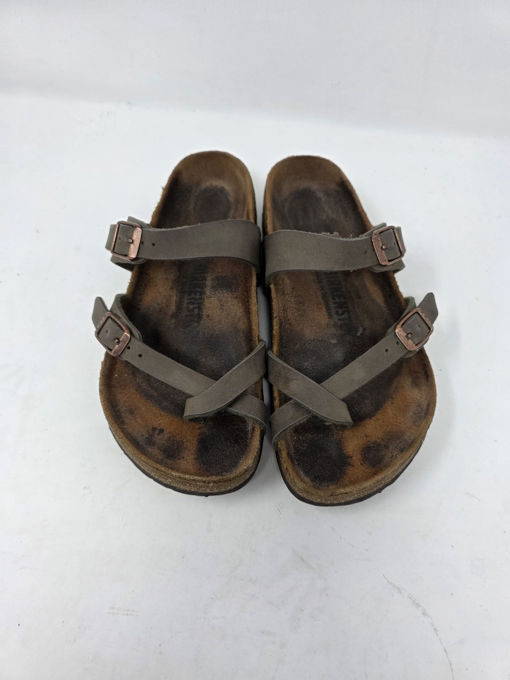 Birkenstock Mayari Sandals Brown Strappy Toe Loop Flat Size 37